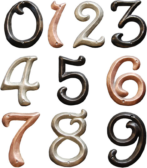 Bronze and Copper Revival House Numbers